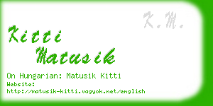 kitti matusik business card